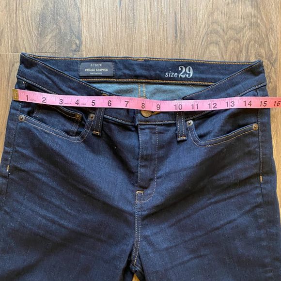 J Crew Vintage Cropped Blue Dark Wash Jeans 29 - Picture 6 of 7